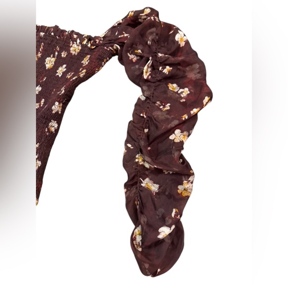 CAROLINE CONSTAS Silk Gemma Top in Maroon/Burgundy Size Medium - Picture 7 of 13